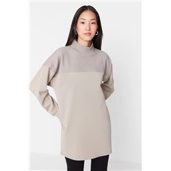 TRENDYOL MODEST Vizon Renk Bloklu Örme Tunik TCTAW23UK00060