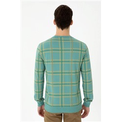 Erkek Mint Bisiklet Yaka Sweatshirt