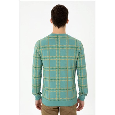 Erkek Mint Bisiklet Yaka Sweatshirt