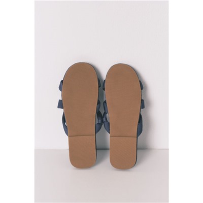 Zapatillas casa satén tiras cruzadas