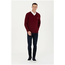 Erkek Bordo Basic Kazak