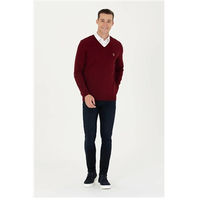 Erkek Bordo Basic Kazak