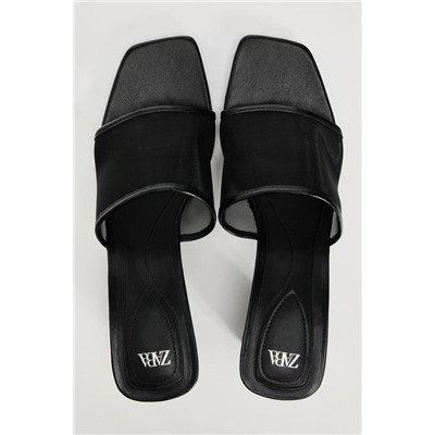 HIGH-HEEL MESH SANDALS