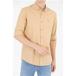 Erkek Camel Uzun Kollu Gömlek
