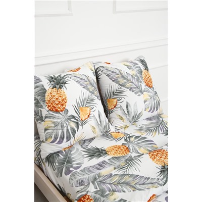 Постельное белье С листьями ананасы полисатин, наволочки 70х70см