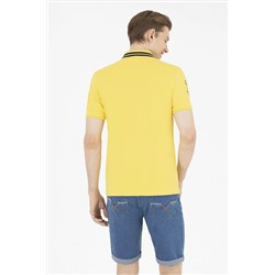 Erkek Koyu Sarı Basic Polo Yaka Tişört