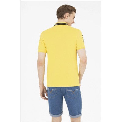 Erkek Koyu Sarı Basic Polo Yaka Tişört