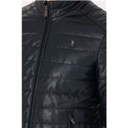 Erkek Lacivert Deri Ceket