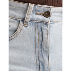 Джинсы мом фит из эластичного плотного денима