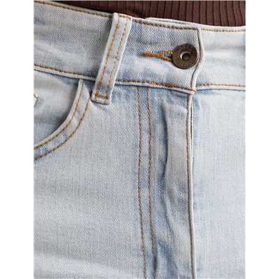 Джинсы мом фит из эластичного плотного денима