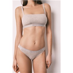 Braga clásica algodón canalé marrón