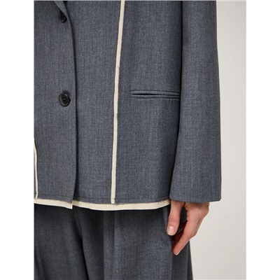 Серый жакет оверсайз