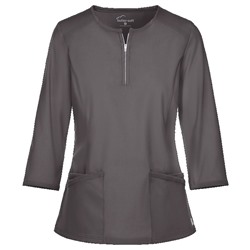 Butter-Soft Scrubs by UA™ 3/4 Sleeve Zip Front Scrub Top