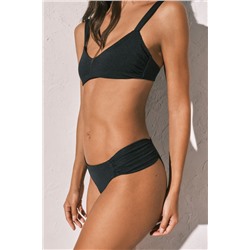 Braga bikini clásica frunce negra