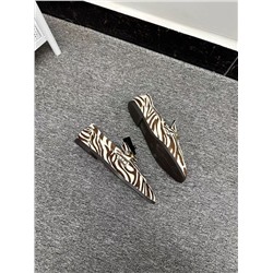 Женские кожаные(конский волос) лоферы с принтом "зебра" РИВЕРЛАЙ*Н