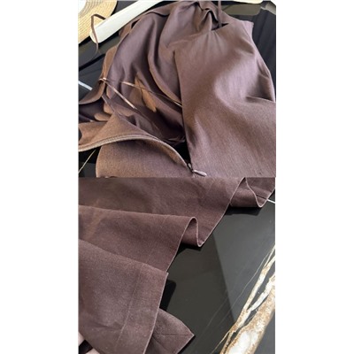 Женское льняное платье комбинация на тонких бретелях МАССИМО Д