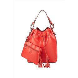 Bolso saco de piel Jila Rojo
