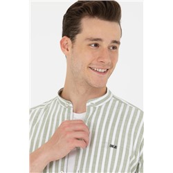 Erkek Haki Uzun Kollu Gömlek