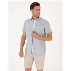 Yeşil Regular Fit Kısa Kollu Gömlek