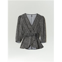 Блузка с коротким рукавом из 100% вискозы, B3154/nocturne