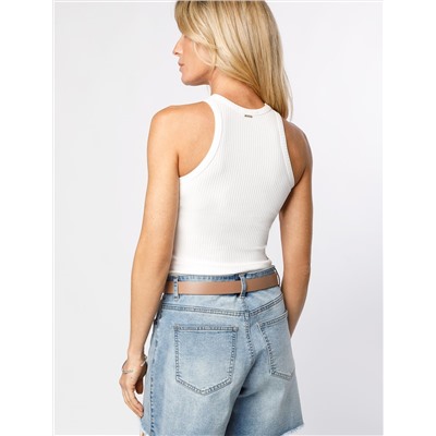 Топ из трикотажа в широкий рубчик