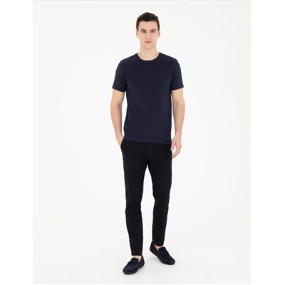 Lacivert Slim Fit Kanvas Pantolon