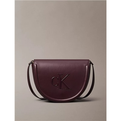 Embossed Monogram Logo Saddle Bag