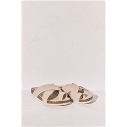 Sandalia bio tiras cruzadas beige