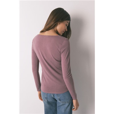 Camiseta punto súper suave rosa