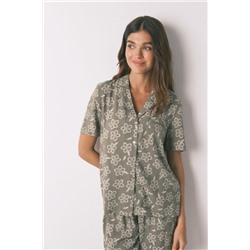 Pijama Capri viscosa flores kaki