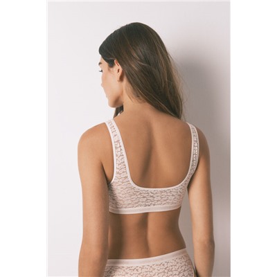 Sujetador top animal print marfil