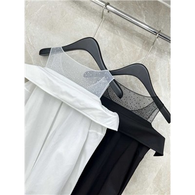 Стильная женская рубашка с имитацией внутри майки, которая украшена стразами  АЛЕКСАНДР ВАН*Г