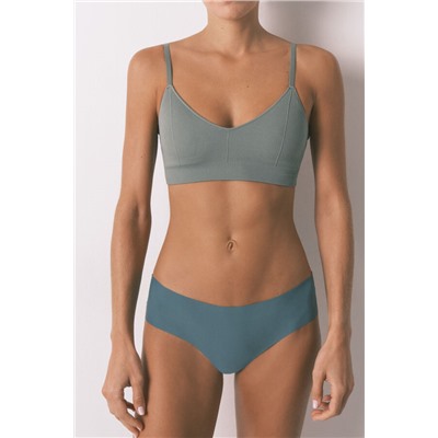 Braga clásica microfibra y encaje verde