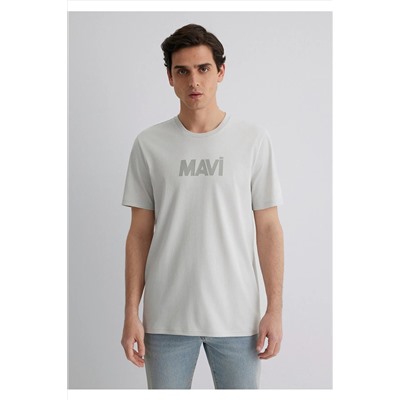 Mavi Logo Baskılı Gri Erkek T-shirt M066846-70080