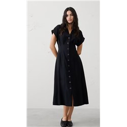 Twill Midi Shirtdress