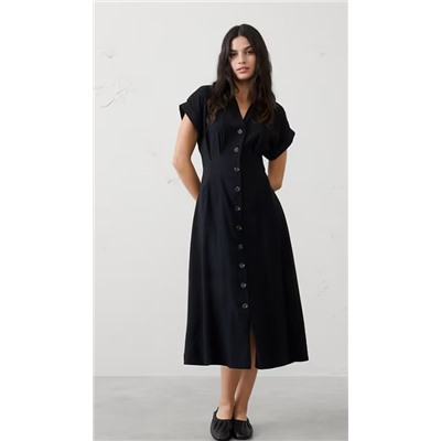 Twill Midi Shirtdress