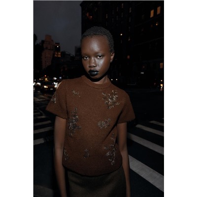 JERSEY MANGA CORTA PUNTO ABALORIOS