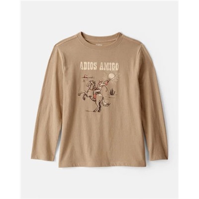 OshKosh B'gosh   Boys Fantasy Football Long-Sleeve Graphic Tee - Tan