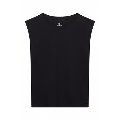 Camiseta sin tirantes 100% algodón negro