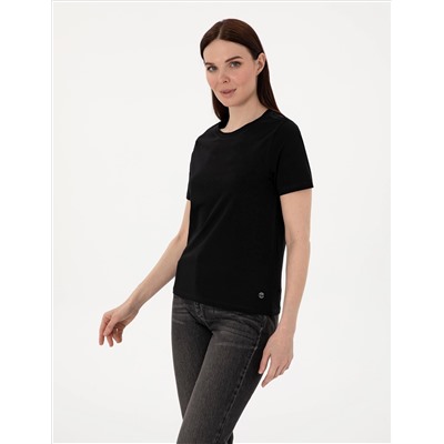 Siyah Regular Fit Bisiklet Yaka Basic Tişört