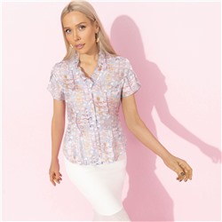 Блуза приталенного силуэта, Лёгкий шик, тяжёлый эффект (голубая)