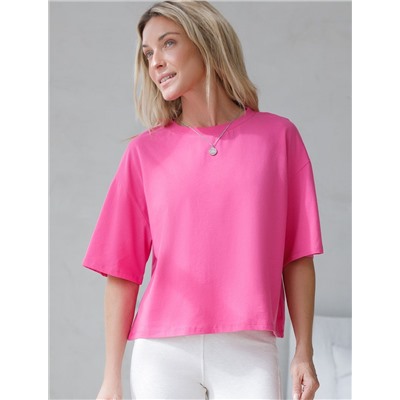 Укороченная футболка силуэта овер-сайз