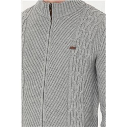 Erkek Gri Melanj Triko Hırka