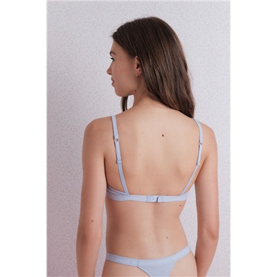 Sujetador triangular relleno fijo azul