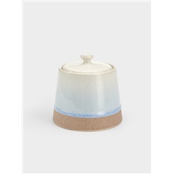 Сахарница, 9,5 см, 260 мл, керамика, бежево-голубая, в крапинку, Azurro