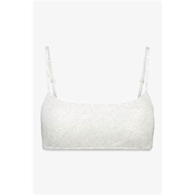Sujetador top algodón copas extraíbles gris