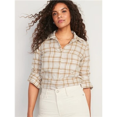 Plaid Flannel Classic Shirt for Women