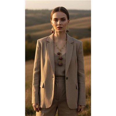 Серьги «Роза» с розовым кварцем 6 см с замком