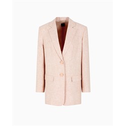 Single-breasted linen and cotton jacket