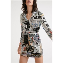 Minifalda slim collage periódicos